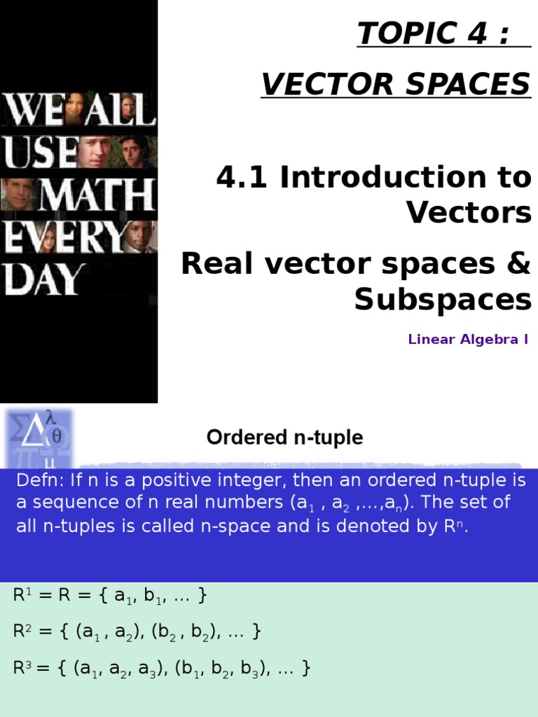 Understanding Vector Spaces in Rn | PDF | Basis (Linear Algebra ...