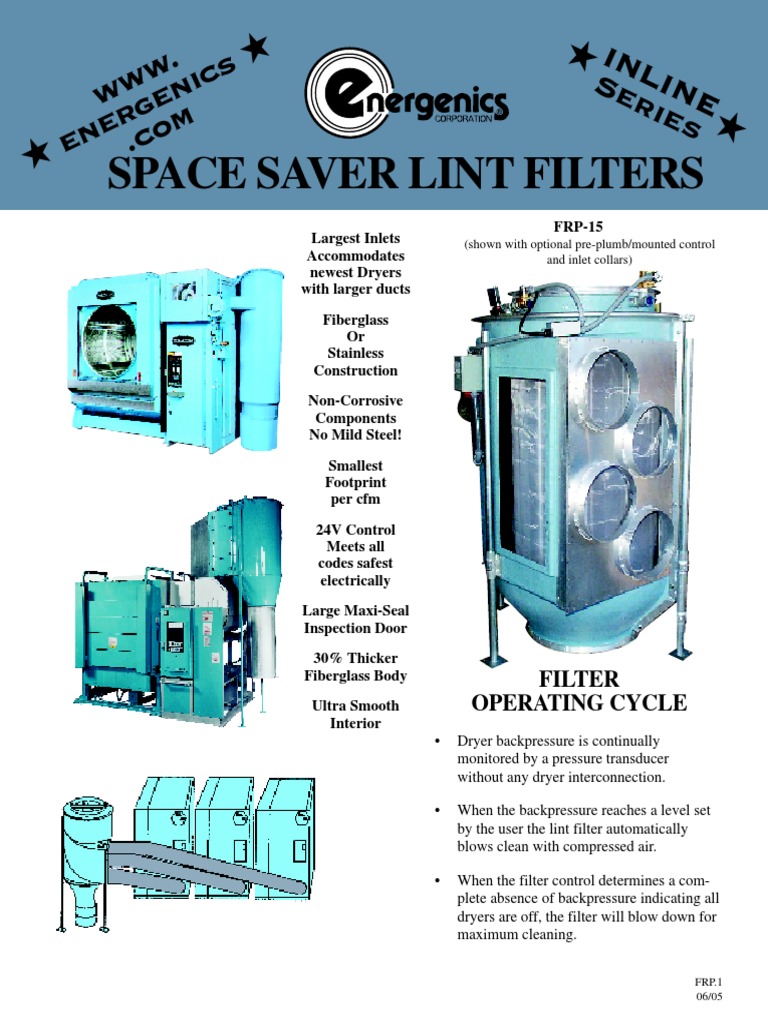 Industrial Dryer Lint Filters | PDF | Clothes Dryer | Duct (Flow)