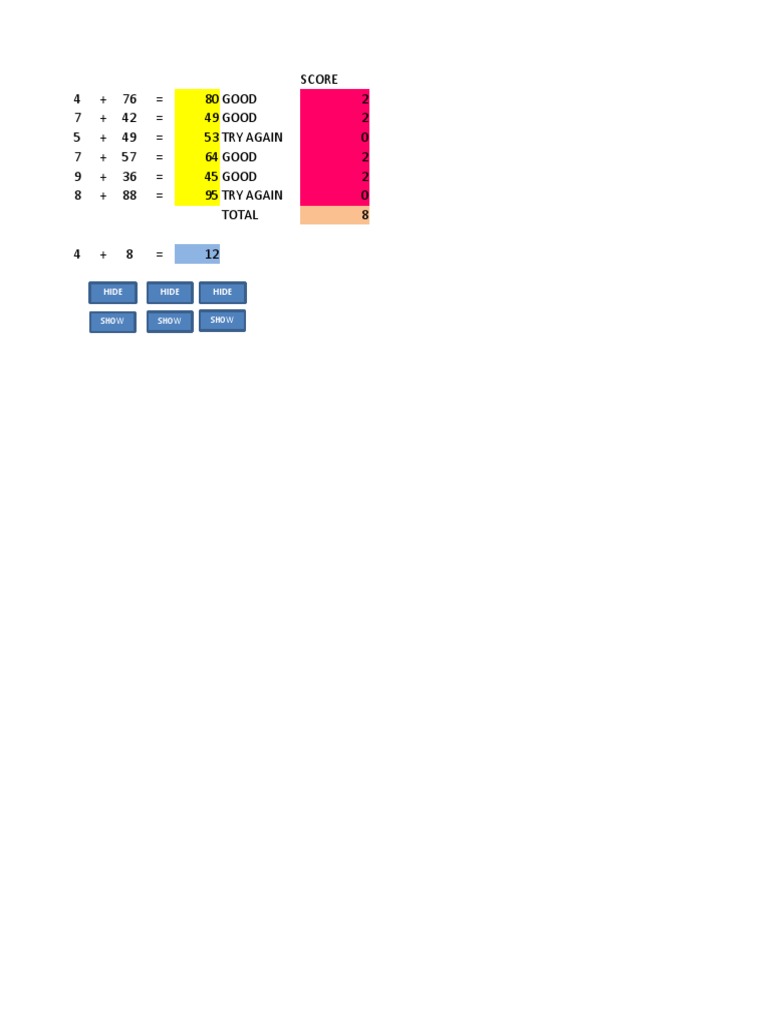 Math Score Evaluation Results | PDF
