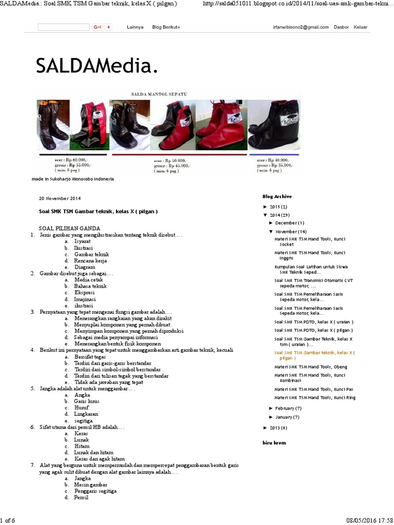 Contoh Soal Pekerjaan Dasar Otomotif Beserta Jawabannya