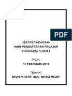 Kertas Cadangan Hari Pendaftaran 2016