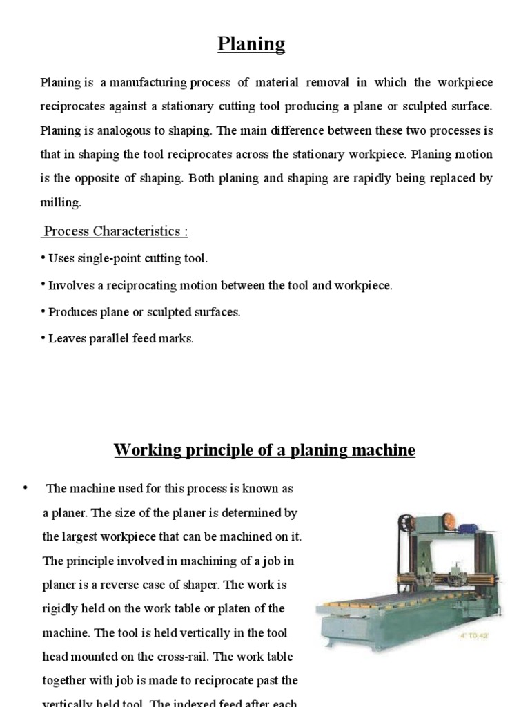 Planing Machine Essentials | PDF | Machining | Tools