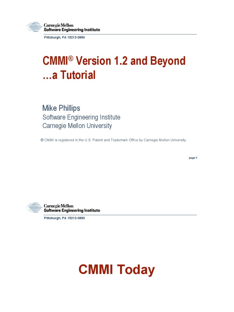 CMMI® Version 1.2 and Beyond Toturial | PDF | Verification And ...