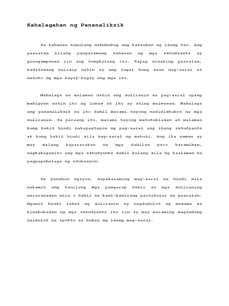 Kahalagahan Ng Pananaliksik Pdf