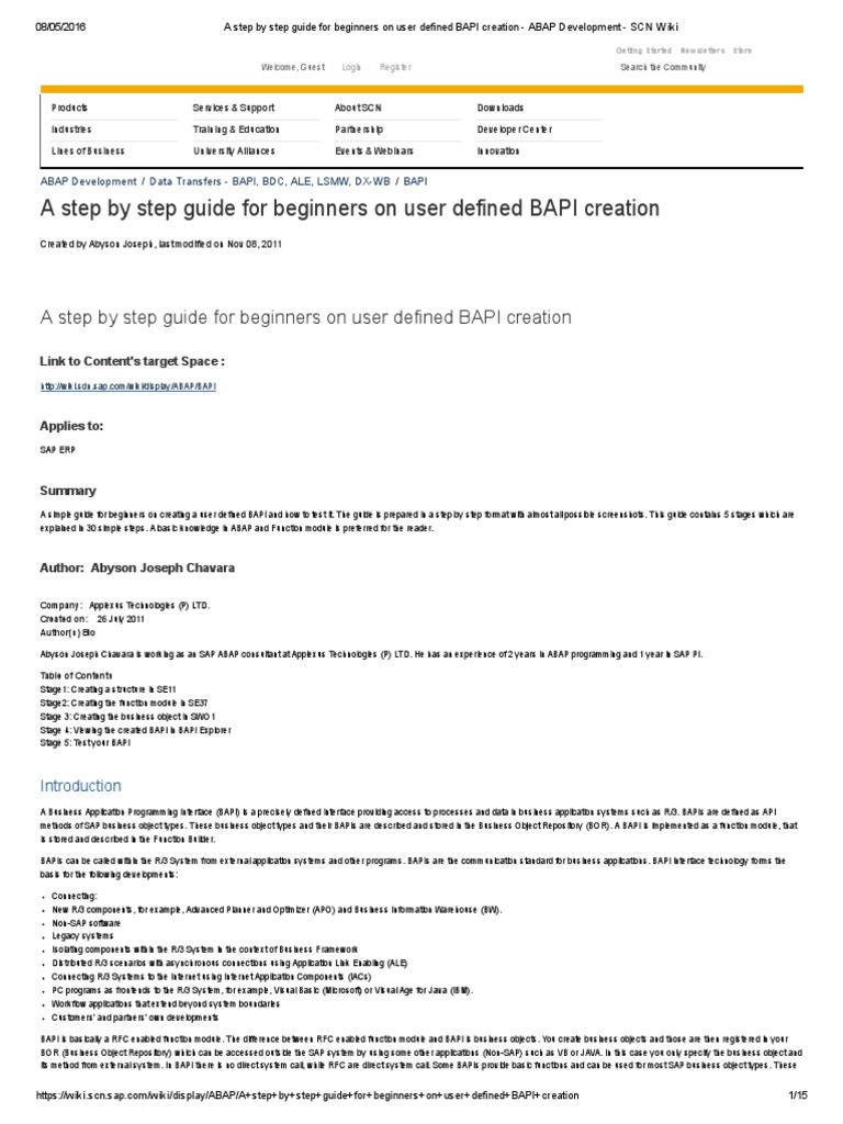 A Step by Step Guide For Beginners On User Defined BAPI Creation | PDF ...