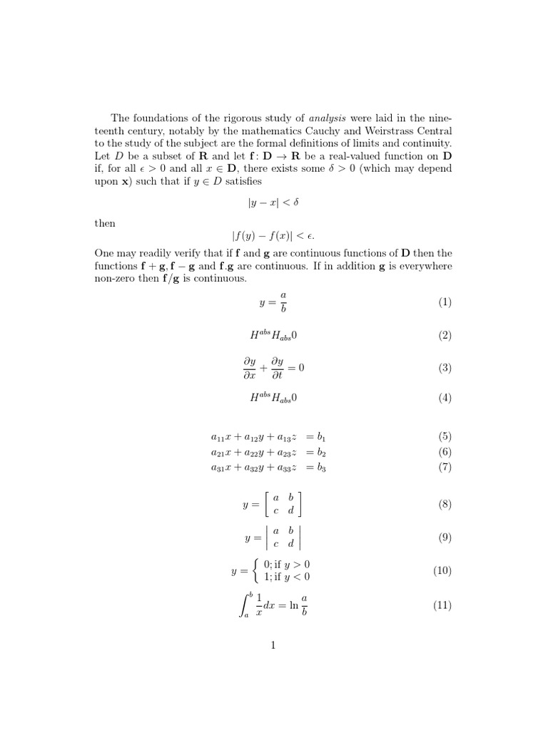 Advanced Calculus Concepts | PDF