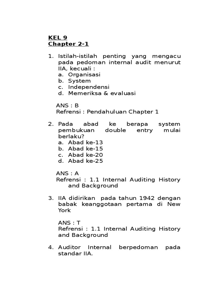 Rangkuman Soal Uts Pengauditan Manajemen
