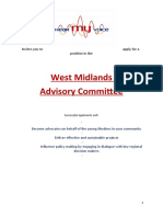 West Midlands Advisory Committee: Invites You To Apply For A Position in The