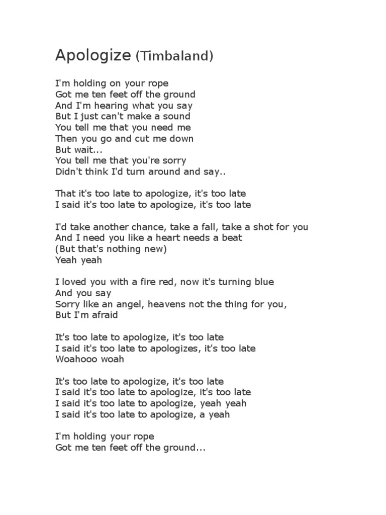 Apologize | PDF | Art | Poetry