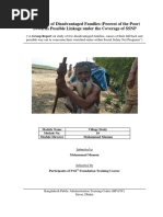 Case Study of Disadvantaged Families (Poorest of The Poor) of Naogaon District Towards Possible Linkage Under The Coverage of SSNP