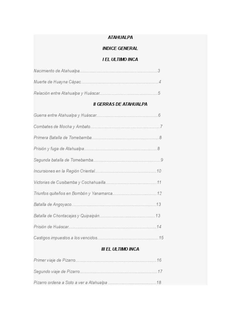 Atahualpa Pdf Francisco Pizarro Imperio Inca