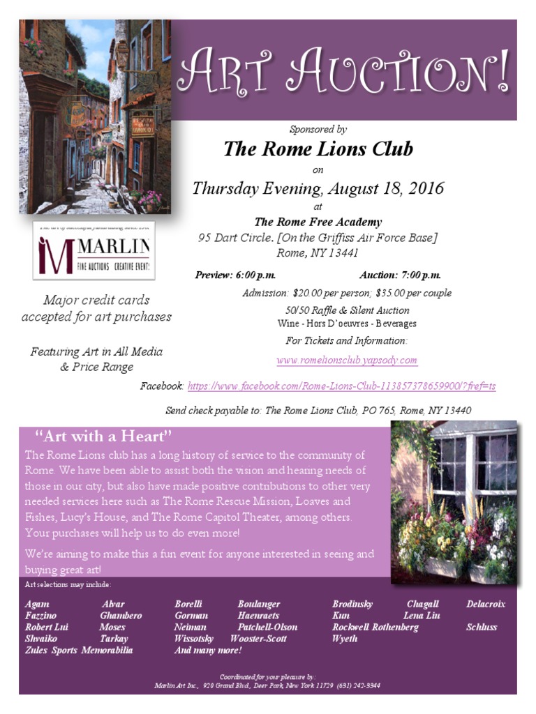 Rome Lions Club Art Auction Event | PDF