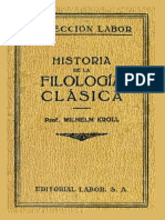 Kroll Wilhelm - Historia de La Filologia Clasica PDF