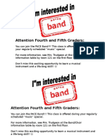 Fourth and Fifth Grade Band Interest Form Fall 2016