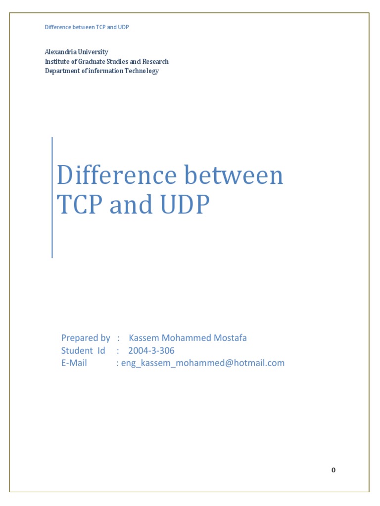 TCP vs UDP: Key Differences Explained | PDF | Transmission Control ...