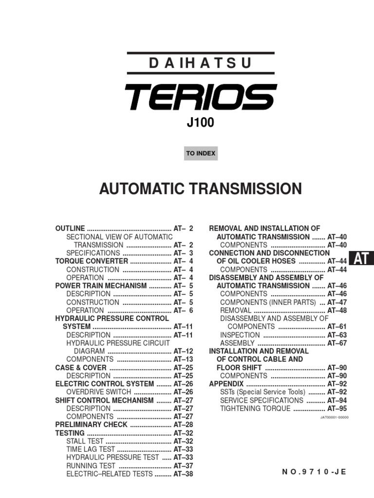 Terios  Automatic Transmission  Manual Transmission