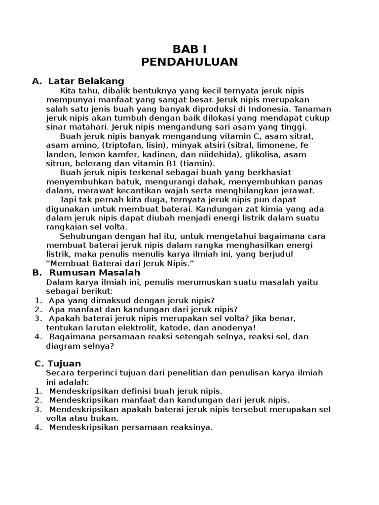 Laporan Percobaan Kandungan Listrik Pada Buah Goreng