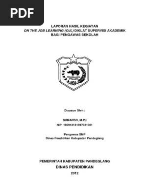 Laporan Diklat Penguatan Pengawas Sekolah Pdf