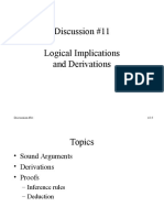 Discussion #11 Logical Implications and Derivations