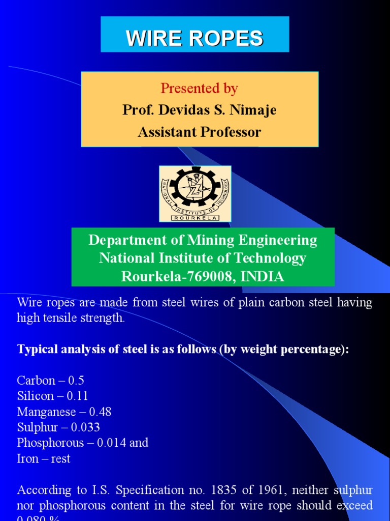 Mining Machinery Nit Rourkela | PDF | Rope | Wire