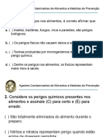 Aula 1 - Agentes Contaminantes de Alimentos - Exercícios