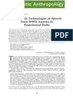 MHull - 2010 - Democratic - Technologies - of - Speech-From - WWII - America - To - Postcolonial Delhi PDF