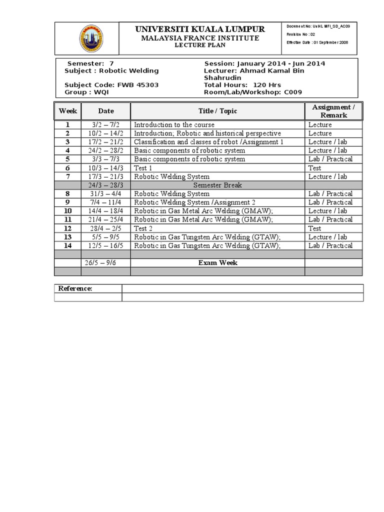 Robotic Welding Course Outline | PDF | Computers | Technology & Engineering
