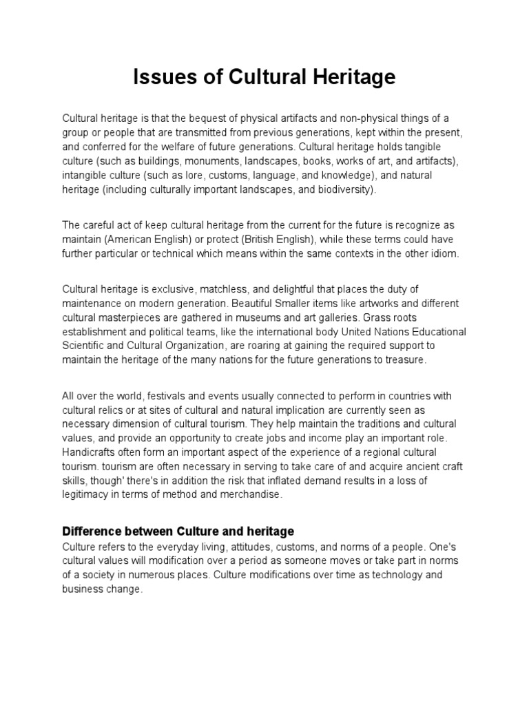 Cultural Heritage | PDF | Cultural Heritage | Museology