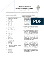 Autoevaluación de Sistemas de Ecuaciones Mat B 4º ESO