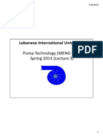Lebanese International University Pump Technology Lecture on Instantaneous Discharge and Cavitation