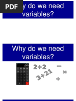 Why Do We Need Variables?