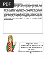 Proyecto de Aprendizaje Nº1 - 2016 organizamos nuestra aula