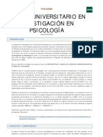 Master en Investigacion Psicologica