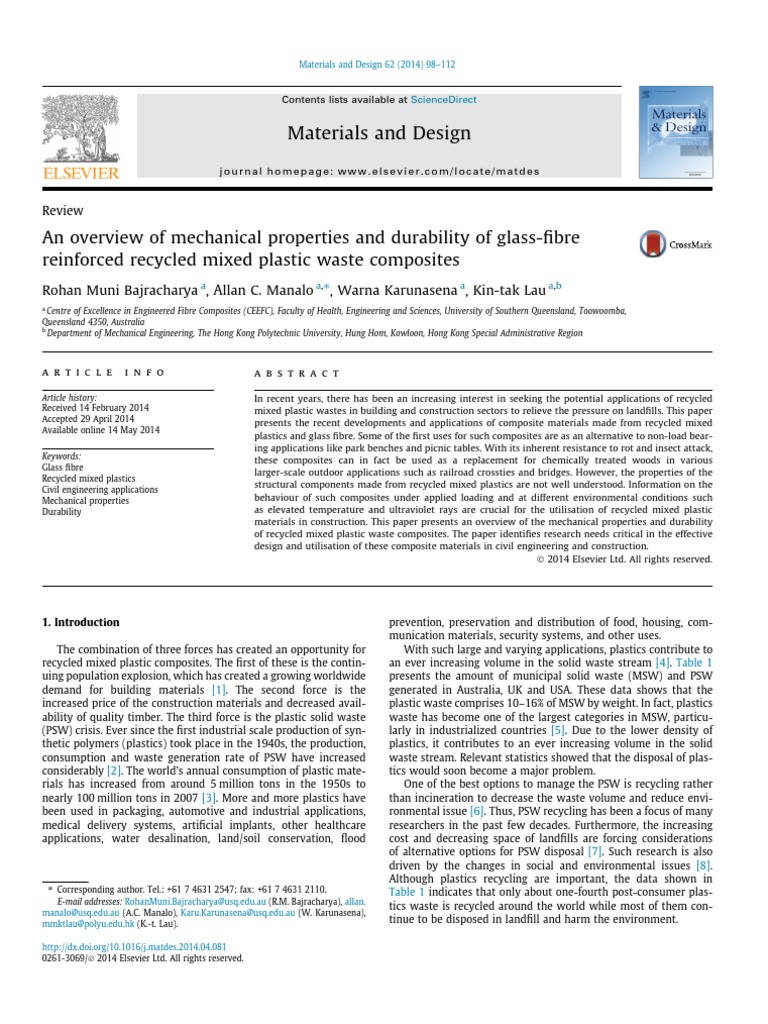 An Overview of Mechanical Properties and Durability of Glass-Fibre ...