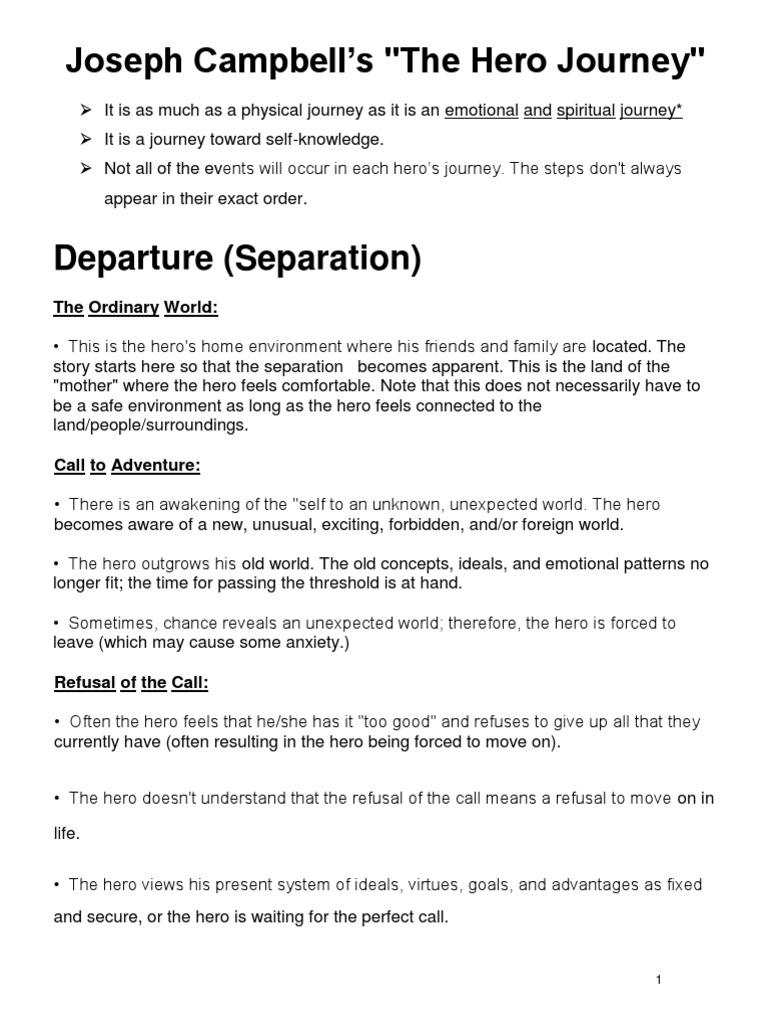 The hero's journey examples image