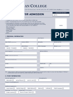 Application for Admission Form