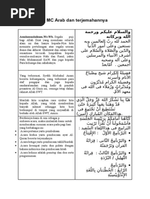 Contoh Teks Mc Bahasa Arab Sekali
