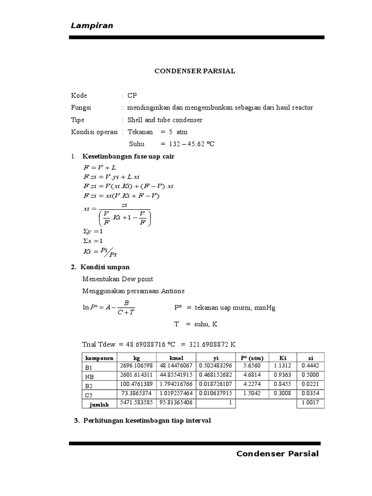 Condenser Parsial | PDF | Sains & Matematika