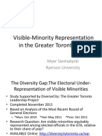 Visible-Minority Representation in The Greater Toronto Area: Myer Siemiatycki Ryerson University