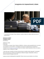 Renan Manterá Cronograma Do Impeachment, Dizem Senadores - 09-05-2016 - Poder - Folha de S