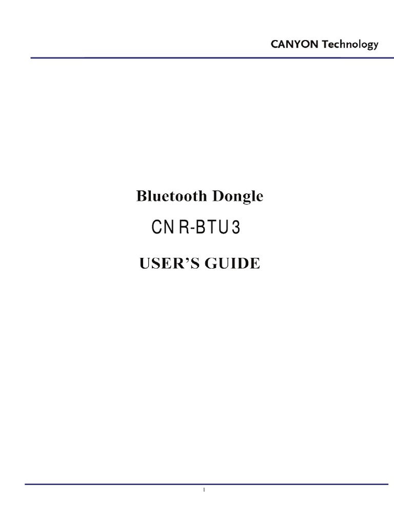 CNR-BTU3 Bluetooth Setup Guide | PDF | Bluetooth | Computer Network