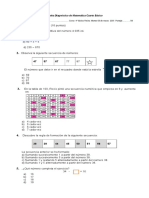 Prueba Diagnostico Matematica Cuarto