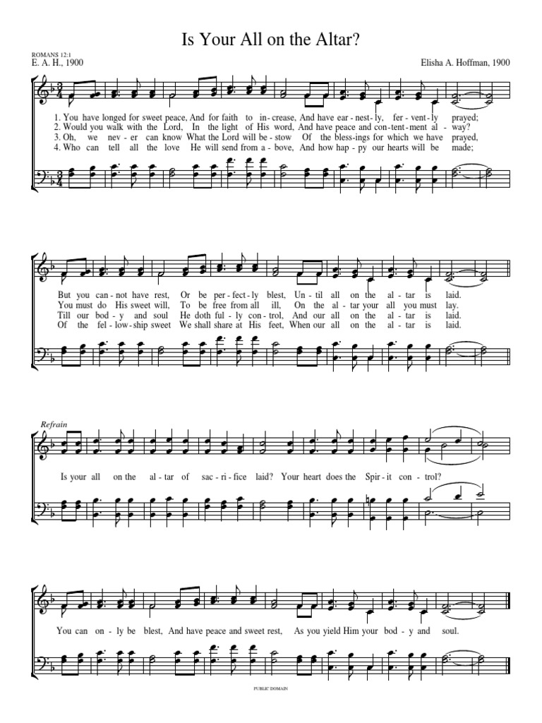 Is Your All on the Altar Hymn | PDF | Religion & Spirituality | Poetry