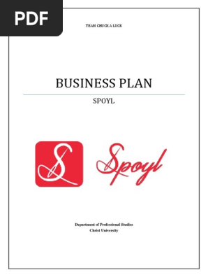 Spoyl - Startup Business Plan