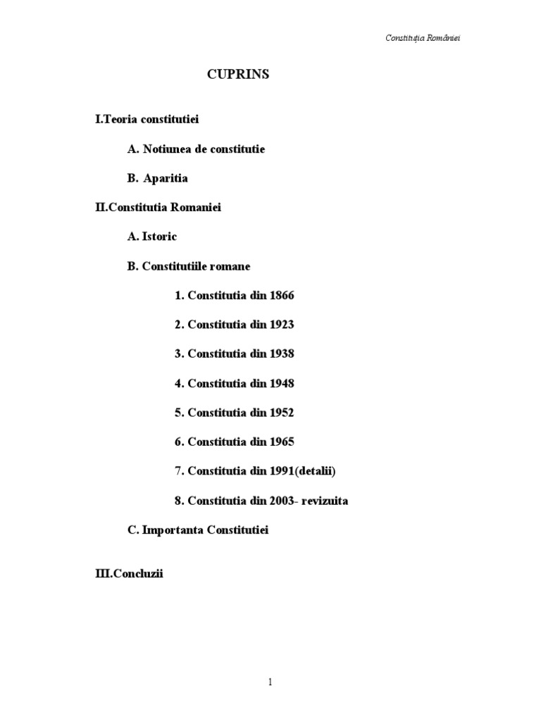 Constitutia Romaniei Studiu De Caz