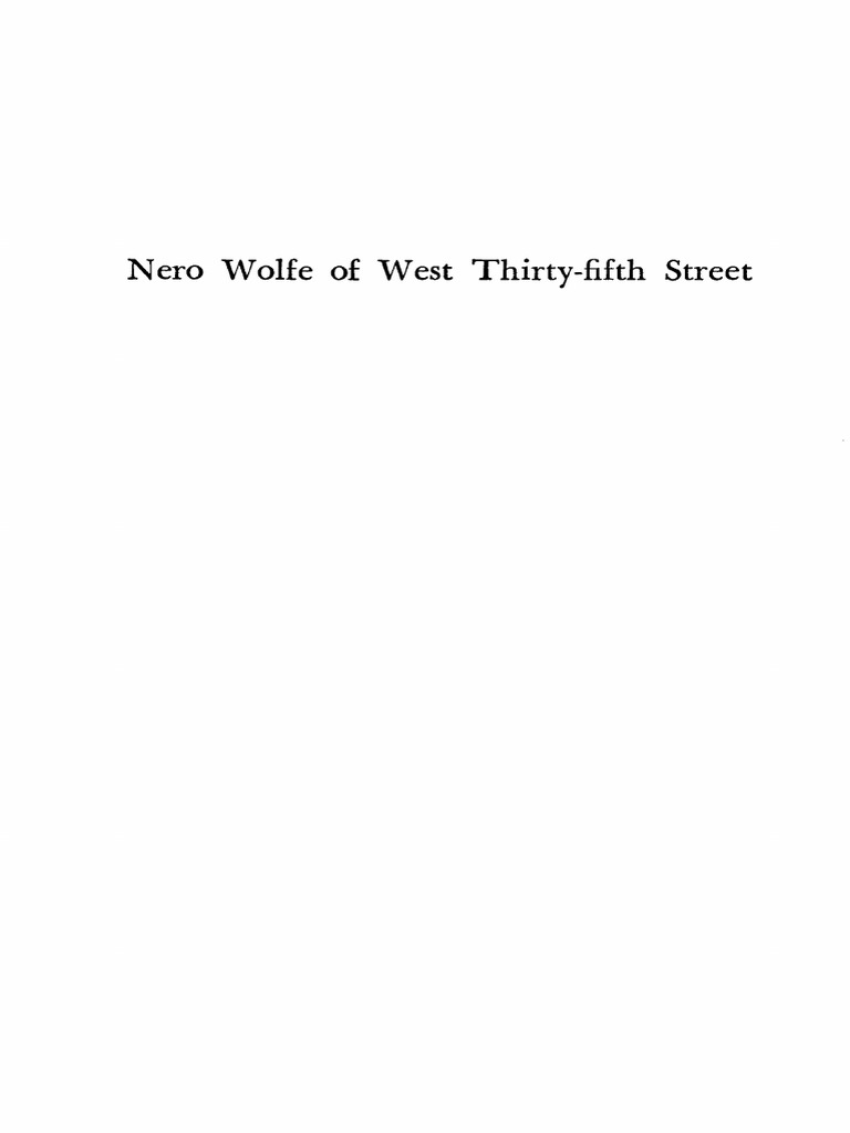 Nero Wolfe of West Thirty-Fifth Street by William S. - Baring