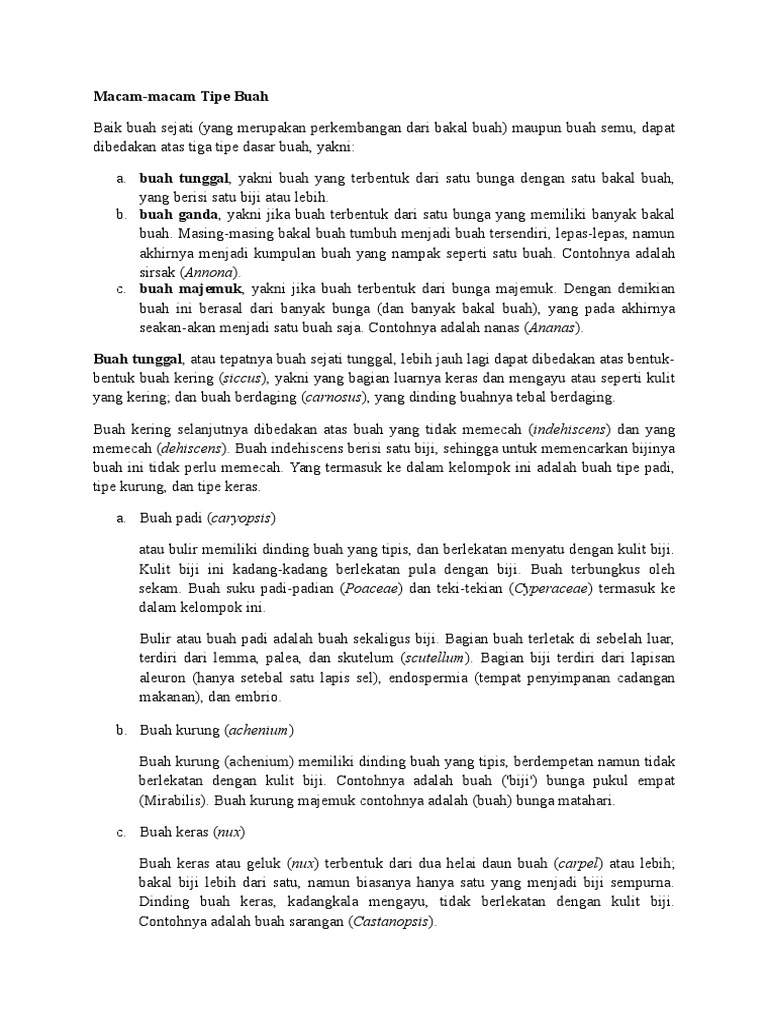 Macam Struktur Buah Macam Struktur Buah