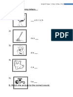 A. Fill in The Missing Letters. 1) : 1 English Paper 1 (Year 1 - May 2016)