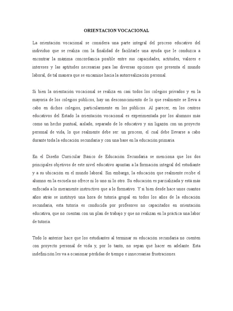 Carátula para Orientación Vocacional | PDF | Toma de decisiones ...