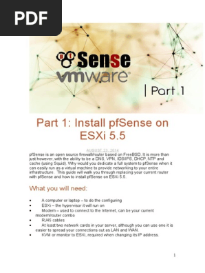 Pfsense Vmware Esxi Ip Address Computer Network